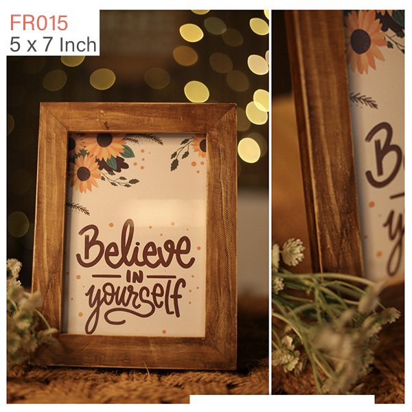Classic Plain Wooden Photo Frame: 5x7 - FR015