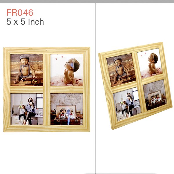 Multi Window Wooden Photo Frame: 5x5 (4 Photos) - FR046