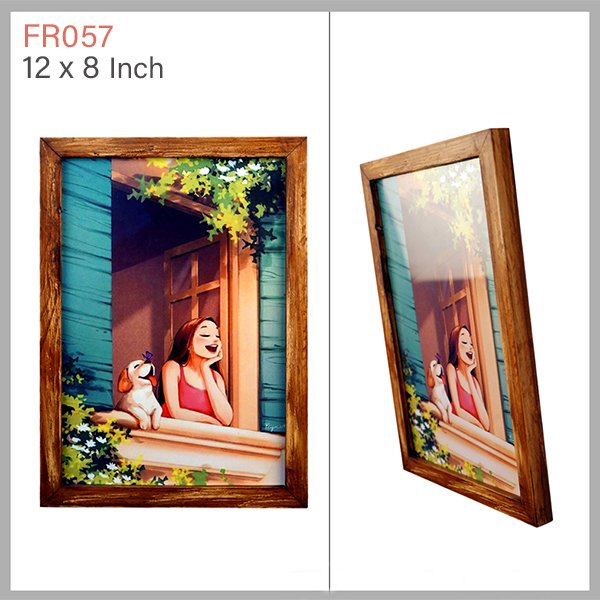 Mixed Brown Wooden Photo Frame: 12x8 - FR057
