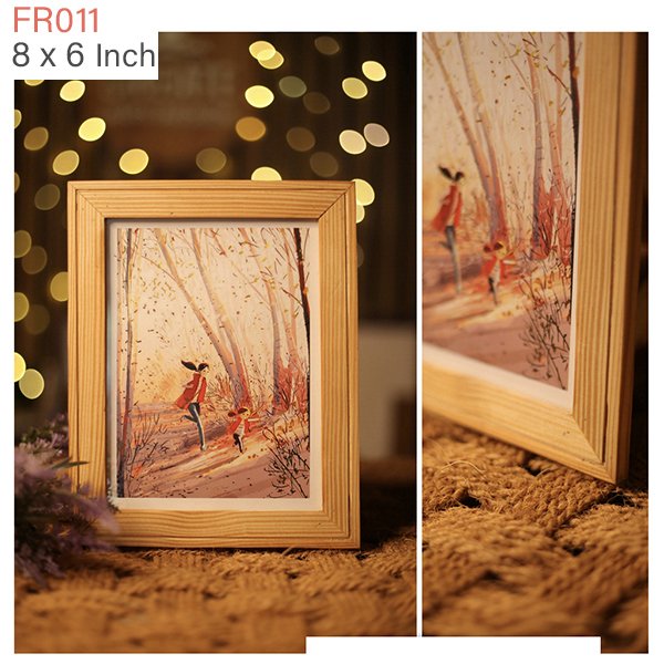 Single Line Wooden Photo Frame: 8x6 - FR011