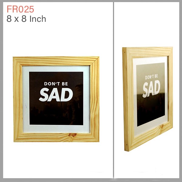 Plain Wooden Photo Frame: 8x8 - FR025