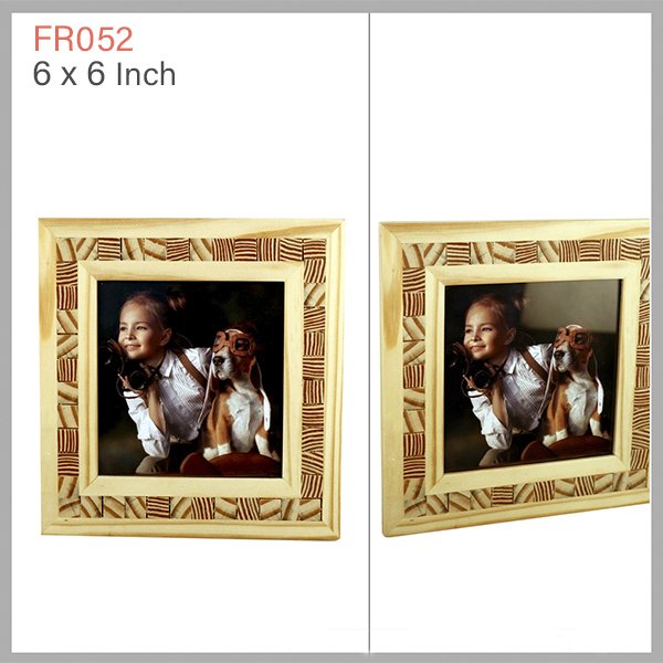 Random Design Wooden Photo Frame: 6x6 - FR052