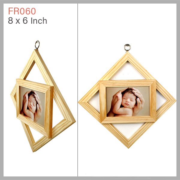 Wall Hanging Square Model Wooden Photo Frame: 8x6 - FR060