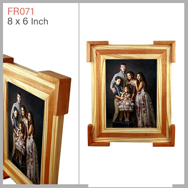 Multi-Layered Corner Embossed Wooden Photo Frame: 8x6 - FR071