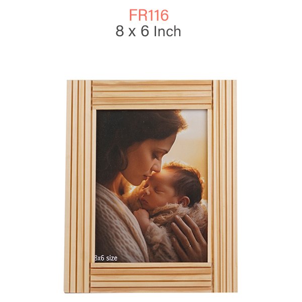 Multi Line Wooden Photo Frame: 8x6 - FR116